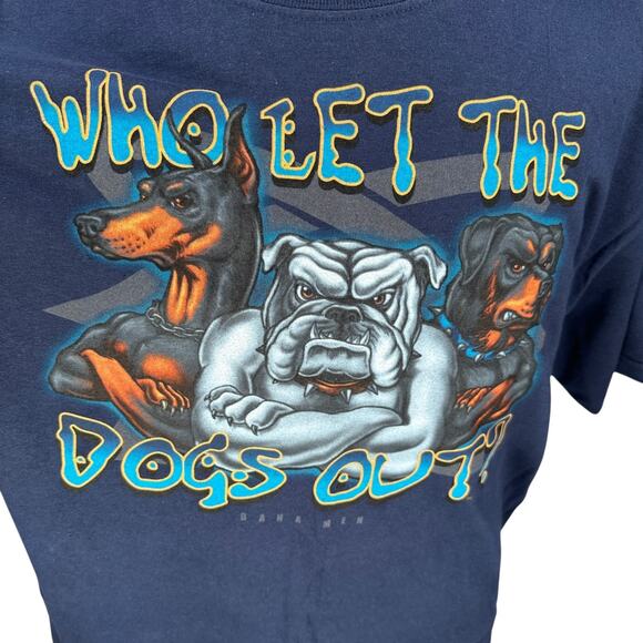 Vintage Baha Men Who Let the Dogs Out Rap Tee T-Shirt Men's XL Navy Blue 90s - Picture 3 of 9